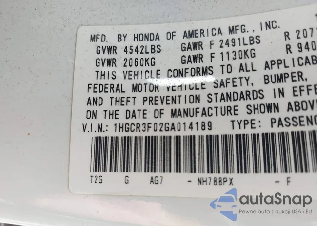 1HGCR3F02GA014189: 42746150