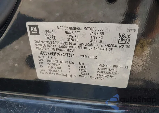 1GCVKPEH3GZ427217: 42746251