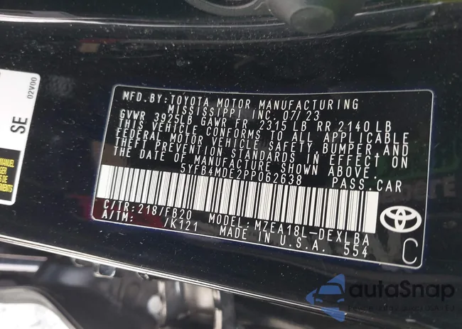 5YFB4MDE2PP062638: 42746440