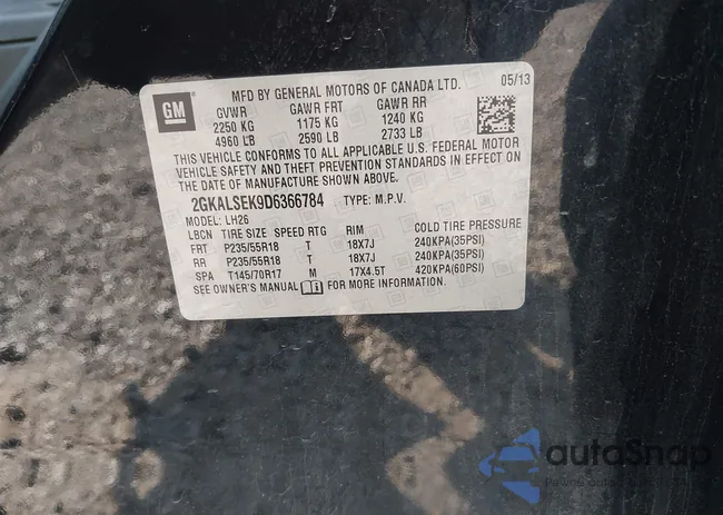 2GKALSEK9D6366784: 42746612