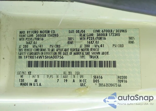 1FTRE14W15HA00756: 42746712