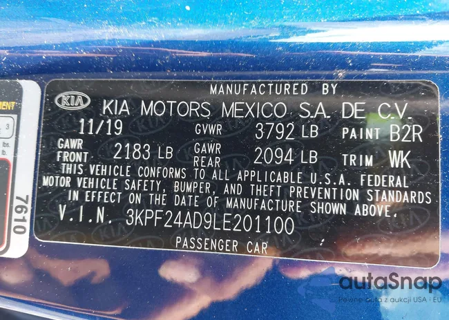 3KPF24AD9LE201100: 42746721