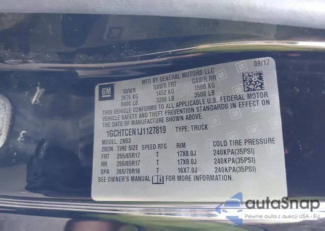 1GCHTCEN1J1127819: 42745833