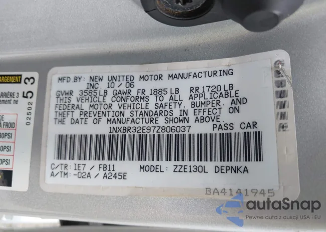 1NXBR32E97Z806037: 42745877