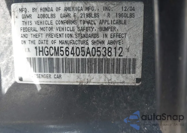 1HGCM56405A053812: 42746072