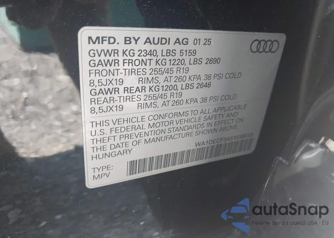 WA1DECF34S1038618: 42747239