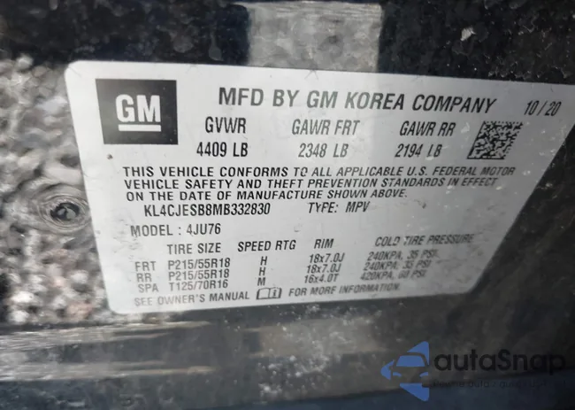 KL4CJESB8MB332830: 42747385