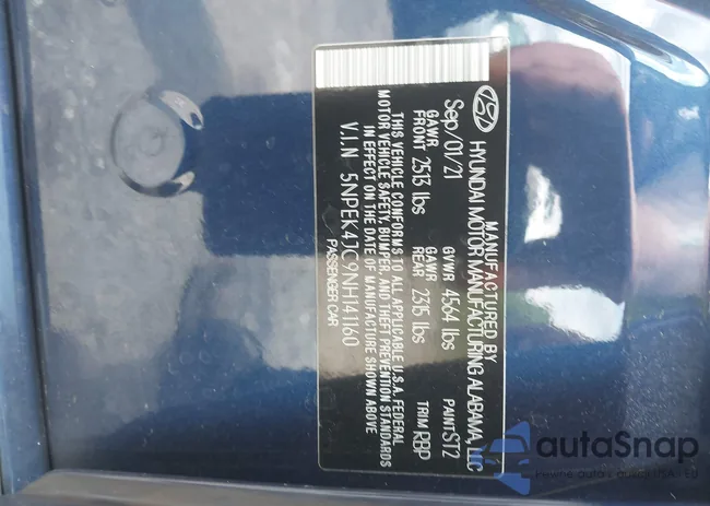 5NPEK4JC9NH141160: 42747400