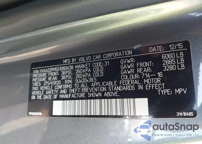 YV4A22PM5G1060439: 42747436