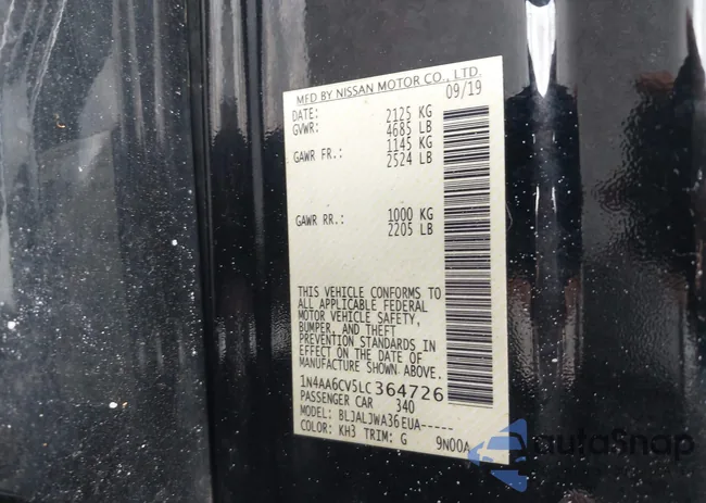 1N4AA6CV5LC364726: 42747680