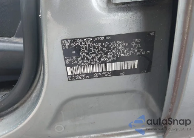 JTEHD20V750054557: 42746726