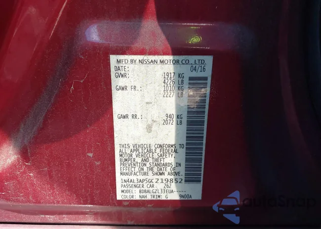 1N4AL3AP5GC219852: 42746738