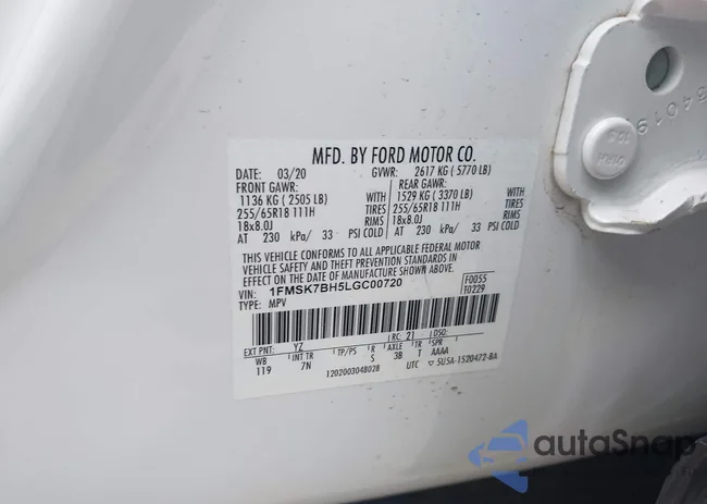 1FMSK7BH5LGC00720: 42746783