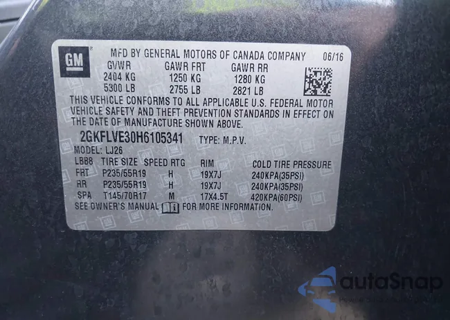 2GKFLVE30H6105341: 42746876