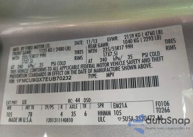 1FMCU9GX7EUB70232: 42746979