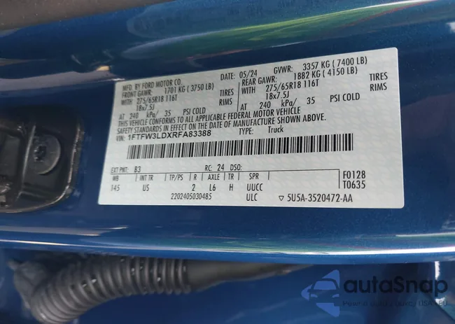 1FTFW3LDXRFA83388: 42748161