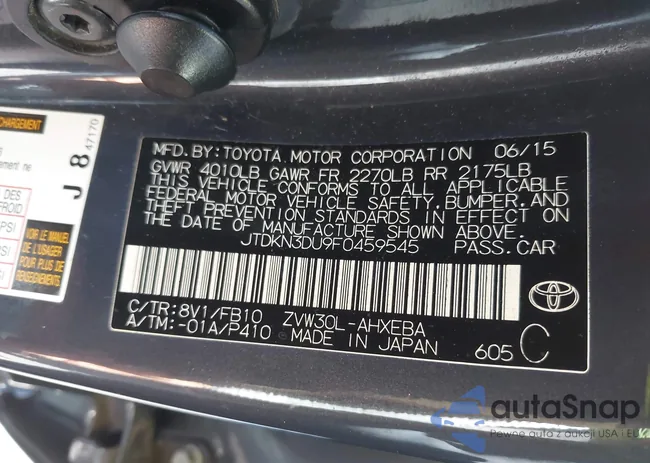 JTDKN3DU9F0459545: 42748528