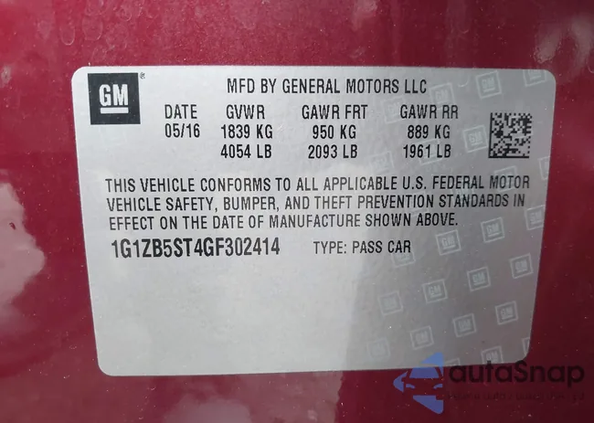 1G1ZB5ST4GF302414: 42748554