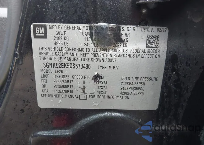 3GNAL2EK5CS578486: 42747747