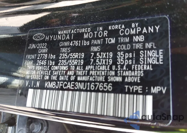 KM8JFCAE3NU167656: 42747849