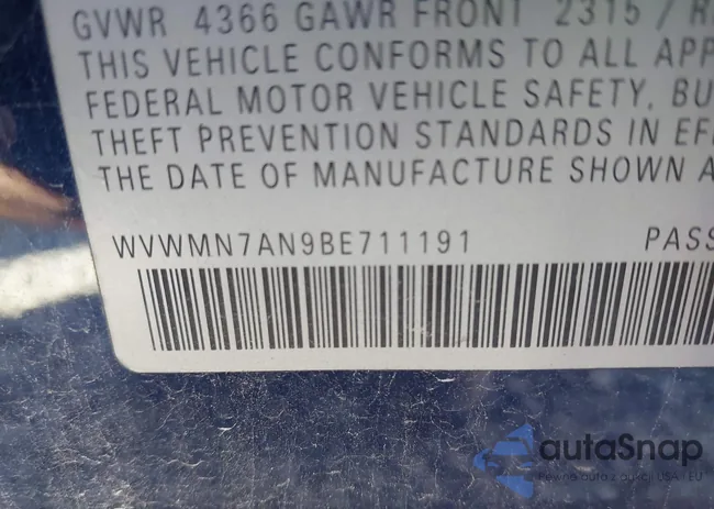 WVWMN7AN9BE711191: 42747863