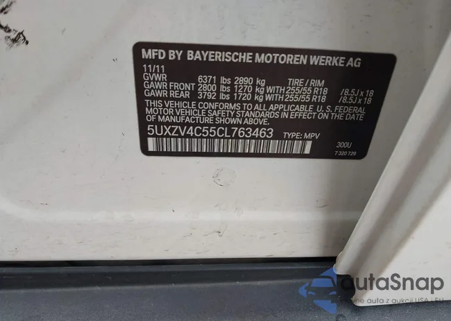 5UXZV4C55CL763463: 42747976