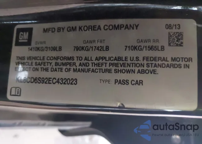 KL8CD6S92EC432023: 42748111