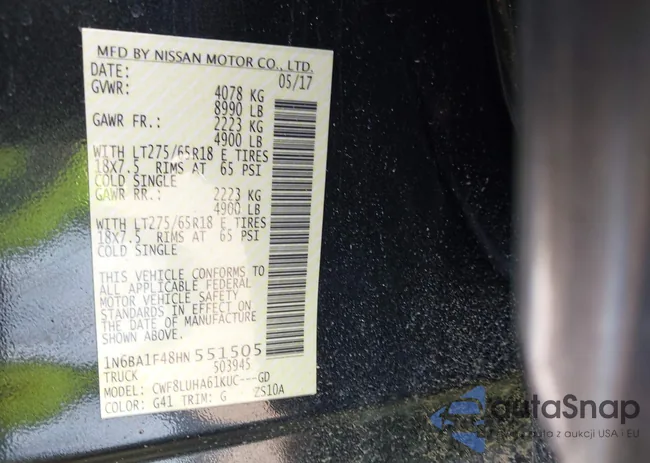 1N6BA1F48HN551505: 42749265