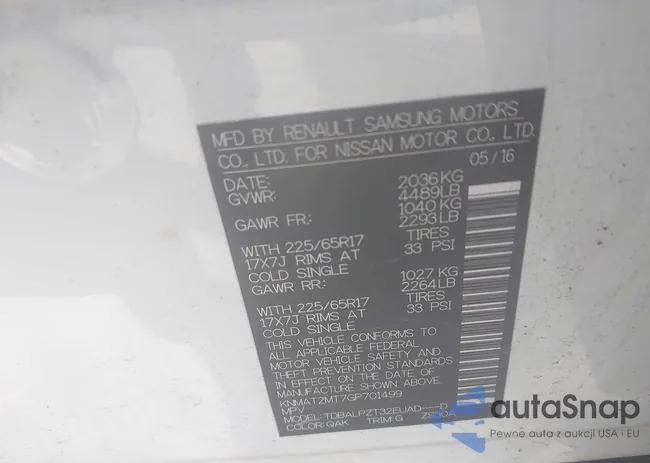 KNMAT2MT7GP701499: 42749326