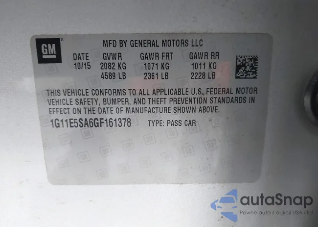 1G11E5SA6GF161378: 42749453