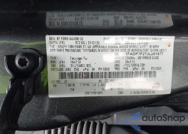 1FADP3F27JL261977: 42749524