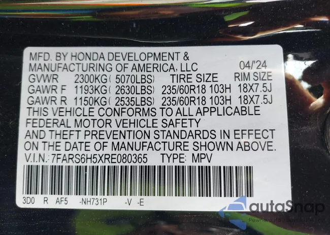 7FARS6H5XRE080365: 42749622