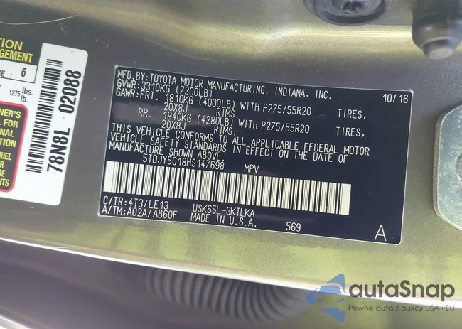 5TDJY5G18HS147698: 42749689