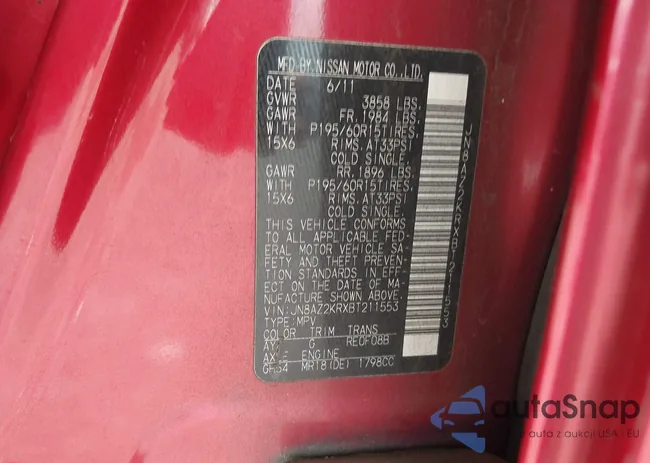 JN8AZ2KRXBT211553: 42749701