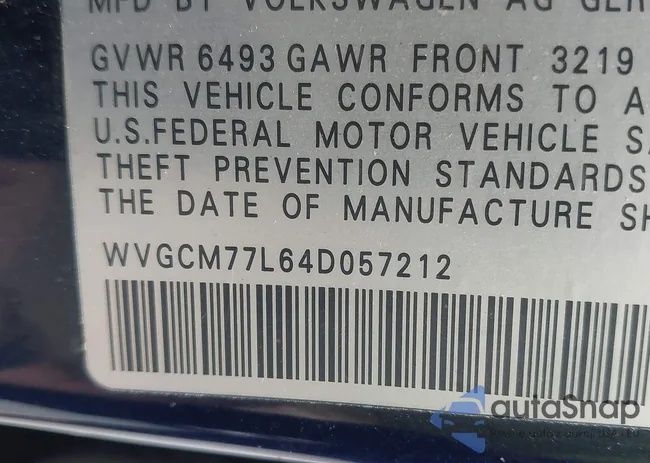 WVGCM77L64D057212: 42748745