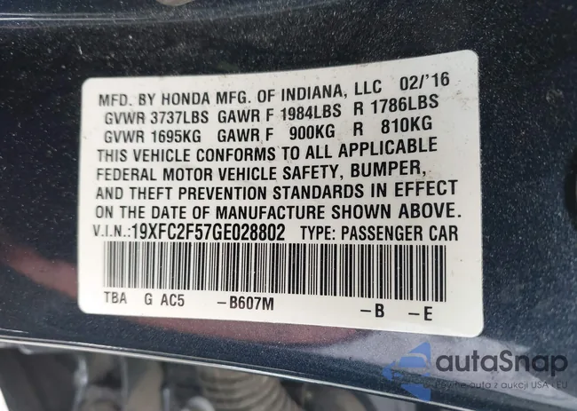 19XFC2F57GE028802: 42748883