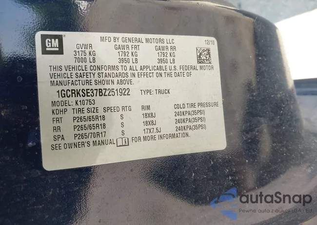 1GCRKSE37BZ251922: 42748899