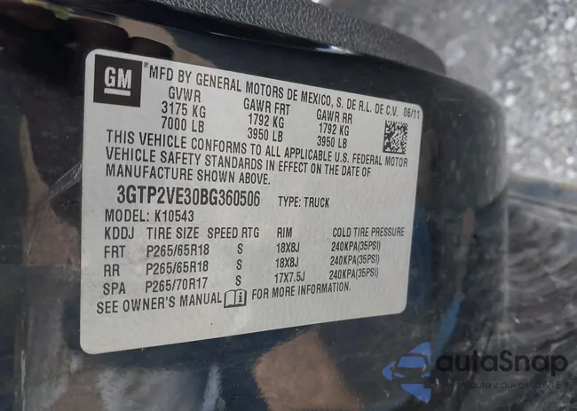 3GTP2VE30BG360506: 42750220