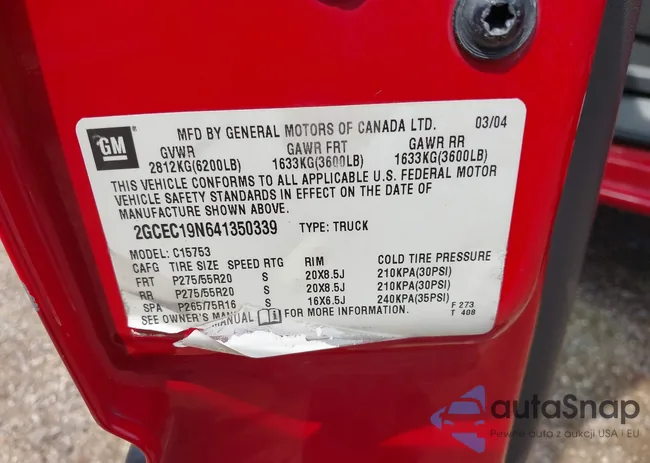 2GCEC19N641350339: 42750253