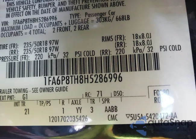 1FA6P8TH8H5286996: 42750321