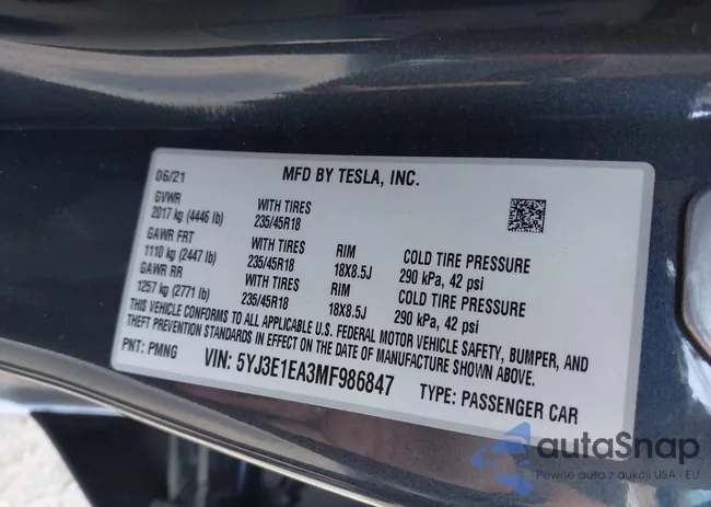 5YJ3E1EA3MF986847: 42750400