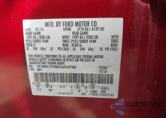 1FM5K7F89EGA23762: 42750429