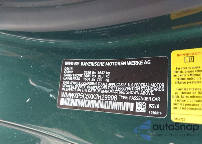 WMWXP5C5XK2H29998: 42750471