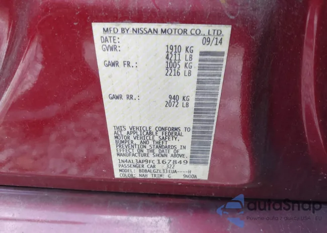 1N4AL3AP9FC167849: 42750504