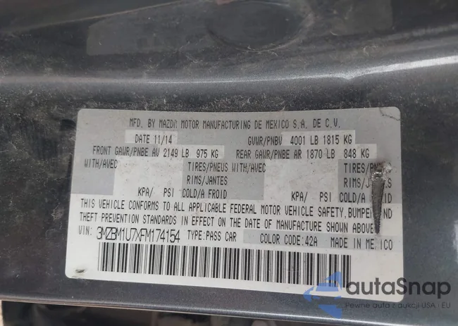 3MZBM1U7XFM174154: 42750663