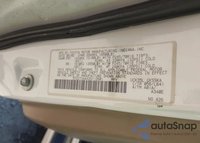 5TDZT34AX2S112601: 42749822