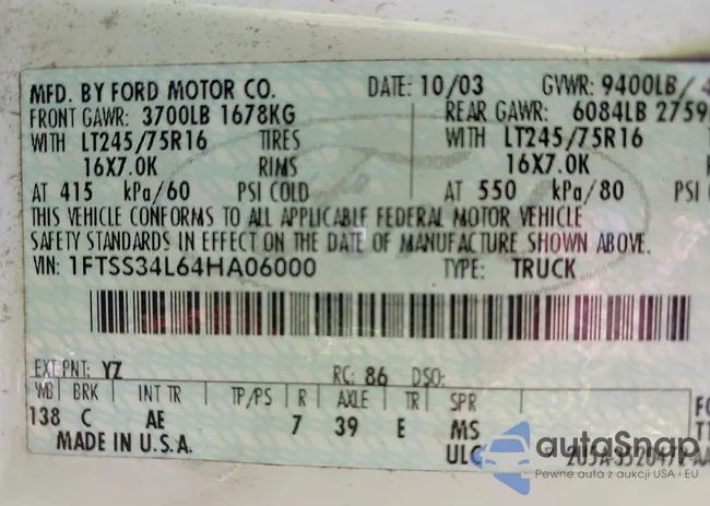 1FTSS34L64HA06000: 42749849