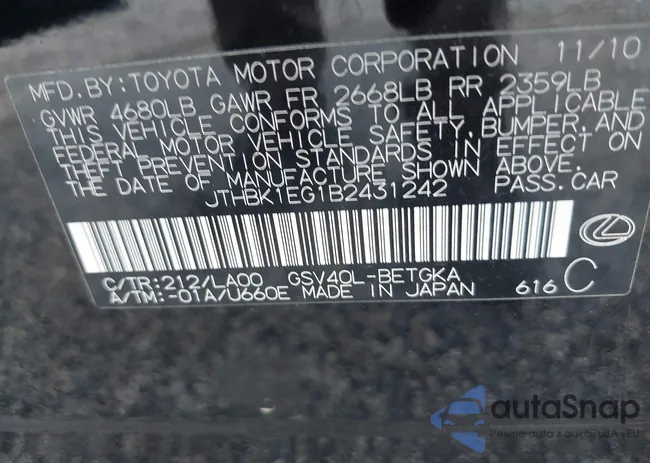 JTHBK1EG1B2431242: 42749851