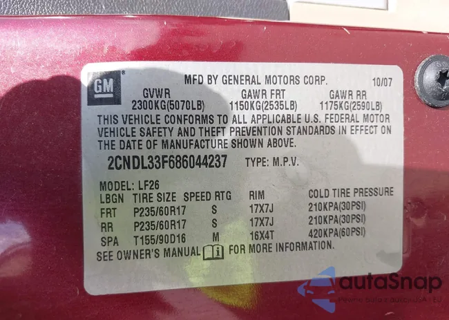 2CNDL33F686044237: 42749871