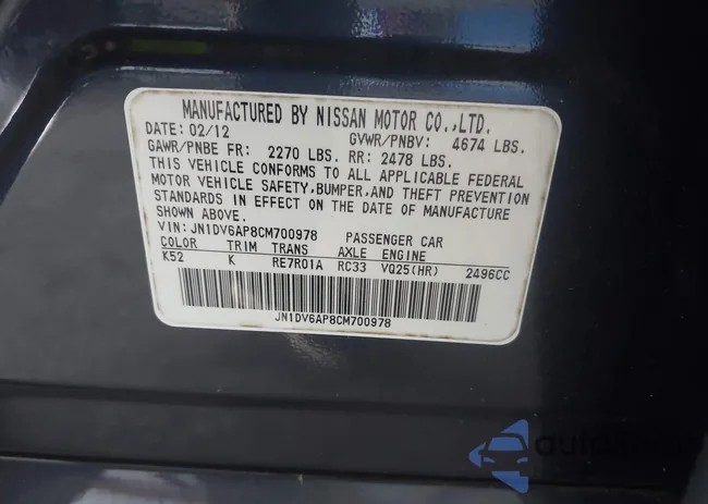 JN1DV6AP8CM700978: 42750060